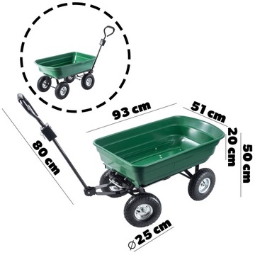 Тачка передвижная садовая тележка самосвал 300 кг для сада сильная