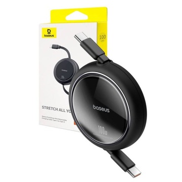 BASEUS ZWIJANY KABEL PRZEWÓD USB-C DO USB-C SZYBKIE ŁADOWANIE PD 100W 1M