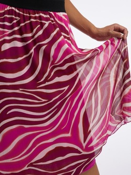 Różowo-winna damska wzorzysta spódnica midi ORSAY