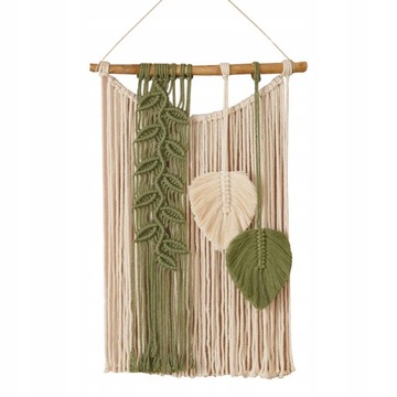 Macrame Wall Hanging Craft Durable Tassels Green