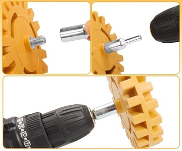 РЕЗИНОВЫЙ ДИСК ДЛЯ СНЯТИЯ КЛЕЯ С АЛЮМИНИЕВЫХ ДИСКОВ ПЛЕНКА НАКЛЕЙКИ + ПЕРЕХОДНИК