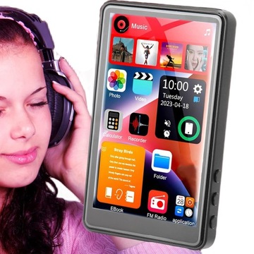 odtwarzacz Full HD 16GB MP4 MP3 bluetooth 5.0 czarny , dyktafon e-Book