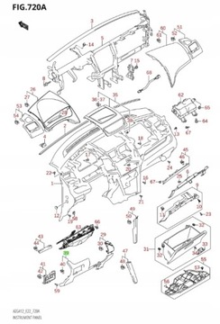 SUZUKI SWIFT MK7 10-13 - RÁMEČEK ULOŽENÍ KOLENO