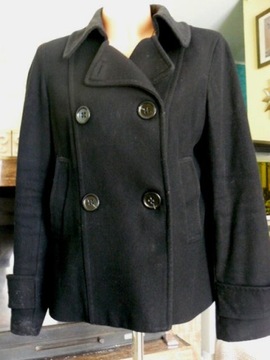 H&M płaszcz 46 48 black wełna grzybek kurtka