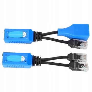 2 szt. Splitter RJ45 Combiner POE złącza adaptera