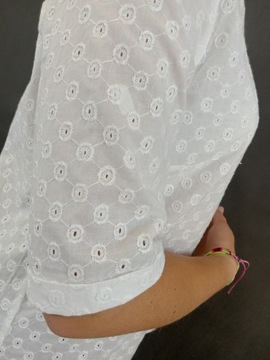 Bluzka biała z haftowanymi kółkami Erfo roz. 42
