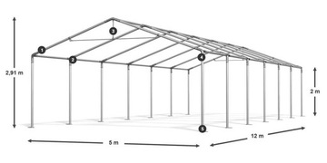 Namiot Garażowy 5x12m Magazynowy DAS 240 S