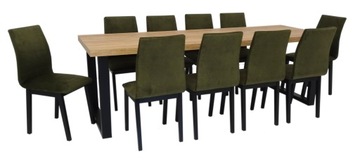 10 x solidne tapicerowane krzesła VELVET do salonu stół rozkładany 140/240