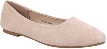 iShoes ЖЕНСКИЕ БАЛЕТКИ УДОБНЫЕ ТУФЛИ НА ПЛОСКОЙ ПЛОСКОСТИ БЕЖЕВЫЕ ЗАМШЕВЫЕ МОДНЫЕ