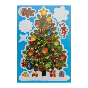 NAKLEJKI ŚWIĄTECZNE BOŻONARODZENIOWE OZDOBY NA OKNO SZYBĘ ŚWIĘTA 8 ARKUSZY