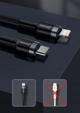 КАБЕЛЬ Lightning USB-C Feegar для iPhone iPad PD 20 Вт