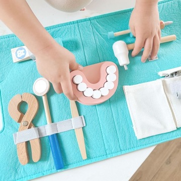 НАБОР LITTLE DENTIST ЧЕМОДАН АКСЕССУАРЫ СТОМАТОЛОГ 19 шт. FSC ТУКИ ИГРУШКА