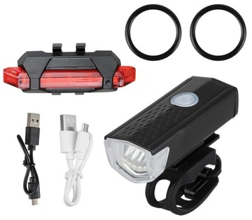 СВЕТОДИОДНАЯ ВЕЛОСИПЕДНАЯ ЛАМПА ПЕРЕДНЯЯ + ЗАДНЯЯ USB-ОСВЕЩЕНИЕ