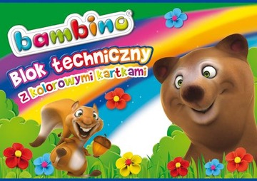 Blok techniczny a4 kolorowy bambino inter 160g/m2