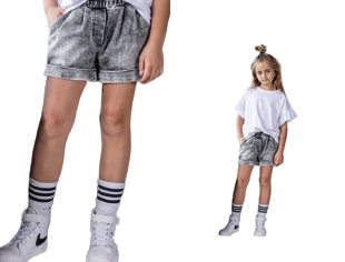 MASHMNIE KRÓTKIE SPODENKI GRAFIT JEANS r 116 122