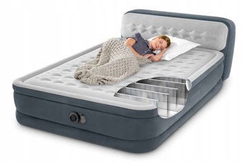 Надувной матрас с насосом для двуспальной кровати 230 В Intex + подушка МОДЕЛЬ 2024 г.