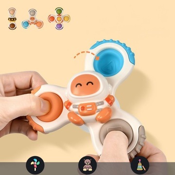 СПИННЕР С ПРИСОСКОЙ СЕНСОРНАЯ ВАННА ПОДАРОЧНАЯ ПОГРЕМКА 3 ШТ.