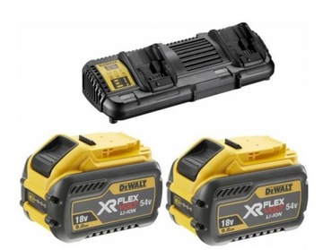 DEWALT.ZESTAW FLEXVOLT 2x9.0Ah + ŁADOWARKA PODWÓJNA 4A DCB132X2-QW