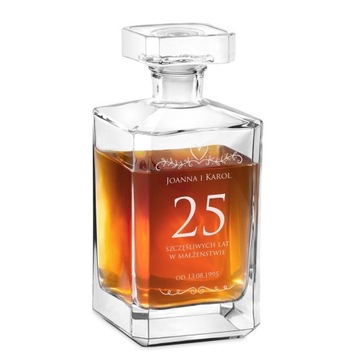 Karafka do Whisky z Grawerem Prezent na Rocznice dla Męża Żony Taty Mamy