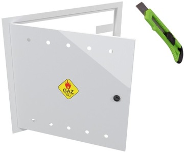 DRZWICZKI I RAMKA SKRZYNKA GAZOWA 600x600 BIAŁA GAZ SZAFKA + NÓŻ GRATIS