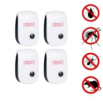 4X ULTRASONIC PEST REPELLER Z ZATYCZKA KUTECZNE ZAPOBIEGANIE INFESTACJ