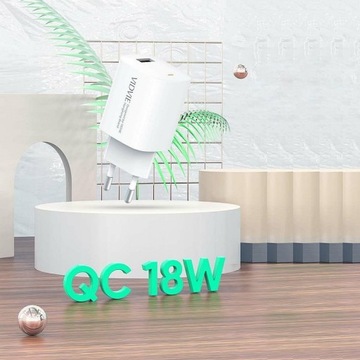 ŁADOWARKA SIECIOWA MOCNA 18W QC 3.0 QUICK FAST CHARGE PD 3.0A KABEL TYPU C