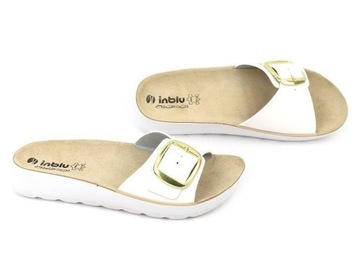 INBLU AG-05 ТАПОЧКИ ЖЕНСКИЕ УДОБНЫЕ БЕЛЫЕ КЛОГИ