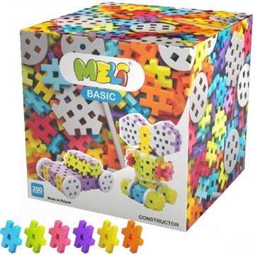 KLOCKI KONSTRUKCYJNE Wafle MELI Basic Constructor 200 elementów