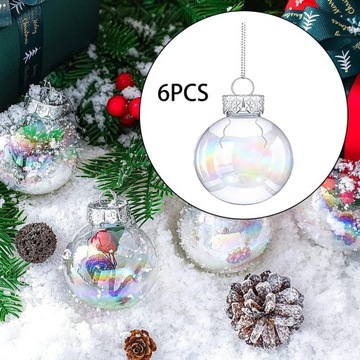 Прозрачные переливающиеся елочные игрушки для наполнения шаров Елочные украшения 6 шт