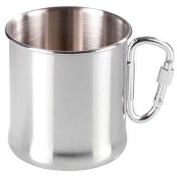Kubek Turystyczny Stalowy Z Karabińczykiem 270ml