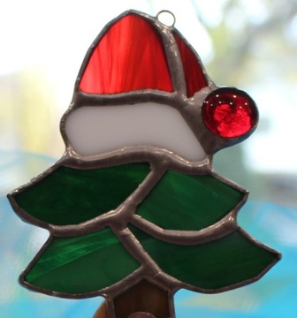 Витражная ёлка, кулон, ёлка, Тиффани