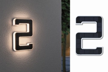 Oprawa elewacyjna SOLAR LED numer domu 2 3000K IP44 czarna