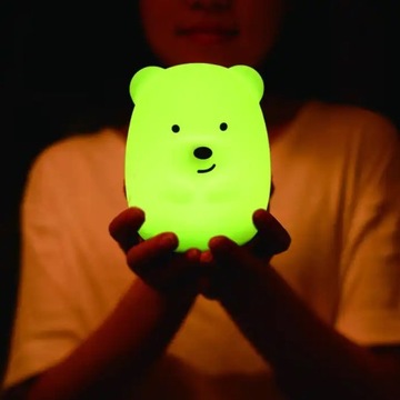 СИЛИКОНОВЫЙ НОЧНИК, МИШКА, МИШКА, ДЛЯ ДЕТЕЙ, ЦВЕТНОЙ СВЕТОДИОДНЫЙ RGB ПУЛЬТ