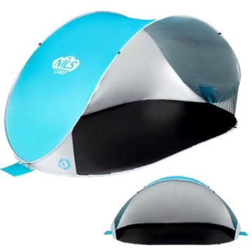 САМОПОМОЩЬНАЯ ПЛЯЖНАЯ ПАЛАТКА С НАПАЛОМ NILS CAMP NC3174 БИРЮЗОВО-СЕРЫЙ