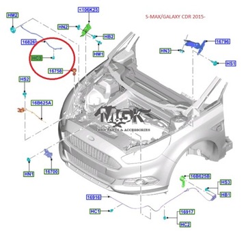 РУЧКА ОПОРЫ КАПОТА FORD S-MAX _ GALAXY С 2006 ГОДА- _ 1508167 _ W713903-S300