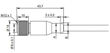 Прямая розетка M12, 5 контактов, 5 м — N12FD5E25ZS