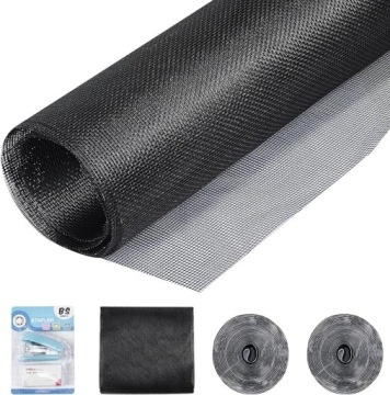 MOSKITIERA SAMOPRZYLEPNA DO DRZWI OKIEN KOMPLET ZESTAW MONTAŻOWY 122X252CM