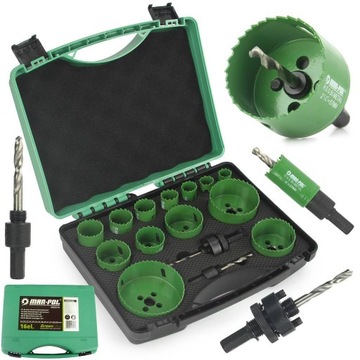 OTWORNICE DO DREWNA METALU HSS BIMETAL FREZ ZESTAW