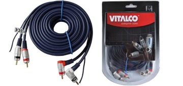 Кабель 2x RCA - 2xRCA для усилителя автозвука 5м