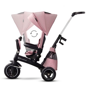 Kinderkraft Rowerek Trójkołowy 5w1 Spacerówka Wózek 9m+ EASYTWIST Różowy
