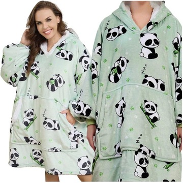 KOC BLUZA CIEPŁA OVERSIZE 2W1 XXL FUTRZAK RĘCZNIKO BLUZA MORSOWANIE MORS