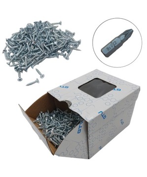 Wkręty do drewna MDF, wiórowej IRONFASTB GTV 3,5 x16 mm 1000 szt. + BIT PZ2