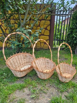 Плетеная ПОДАРОЧНАЯ КОРЗИНА на свадьбу (размер S), натуральный