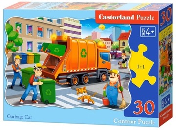 PUZZLE KONTUROWE 30 EL POMARAŃCZOWA ŚMIECIARKA CASTORLAND