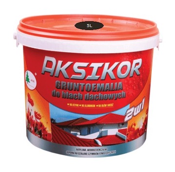 AKSIKOR BRĄZ 8019 GRUNTOEMALIA FARBA NA DACH 5L