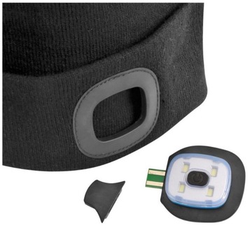 CZAPKA z OŚWIETLENIEM LED Latarka czołowa USB
