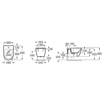 БЕЛОЕ ПОДВЕСНОЕ БИДЕ ROCA ONA