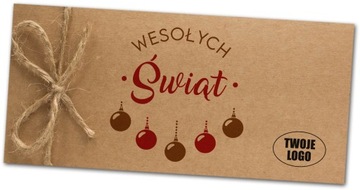 Firmowe kartki świąteczne z kokardą ze sznurka 48h