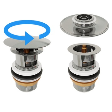 Полусифон, умывальник подвесной, белый, клик-клак, большой