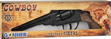 МЕТАЛЛ КОВБОЙ РЕВОЛЬВЕР с колпачками GONHER